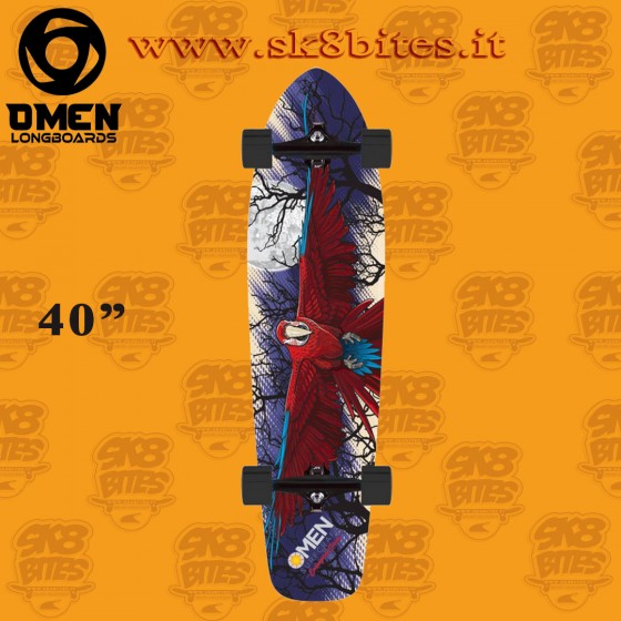 Omen Endangered Macaw 40" Skateboard Longboard Freeride Cruising Carving Deck