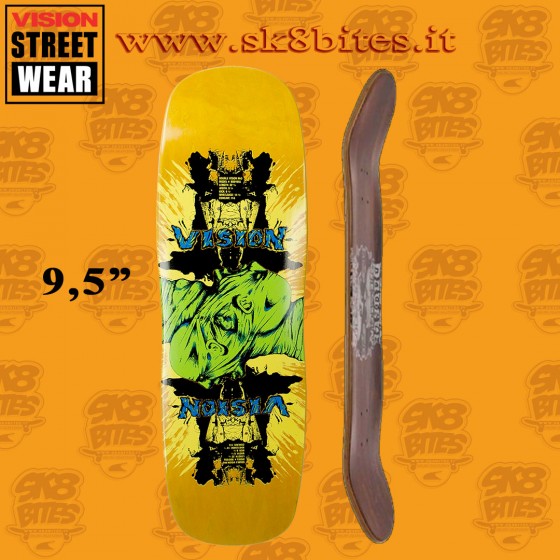 Vision Double Vision Yellow 9.5" Skateboard Oldschool Street Deck