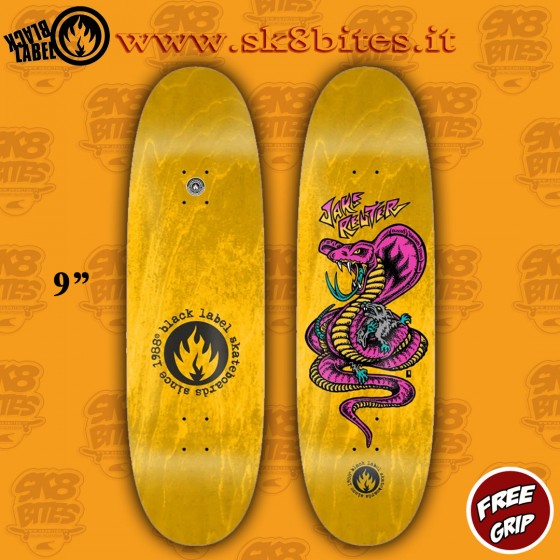 Black Label Snake & Rat Egg Yellow Stain 9" Skateboard Oldschool Street Deck