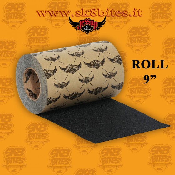 Jessup 9" Black Roll-Rotolo Skateboard Longboard Grip Adesivo