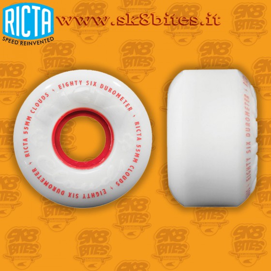 Ricta Chrome Clouds Red 55mm 86a Ruote Skateboard Street Pool Cruising