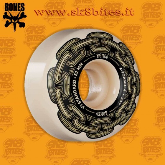 Bones Wheels X-Formula Gold Chain 53mm V1 97a Skateboard Street Pool Wheels