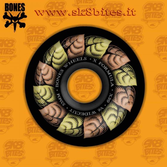 Bones Wheels X-Formula Leaving 53mm V6 Widecut 99A Skateboard Street Wheels