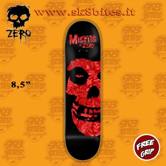 Zero Misfits Fiend Skull Collage 8.5" Skate Street Bowl Deck