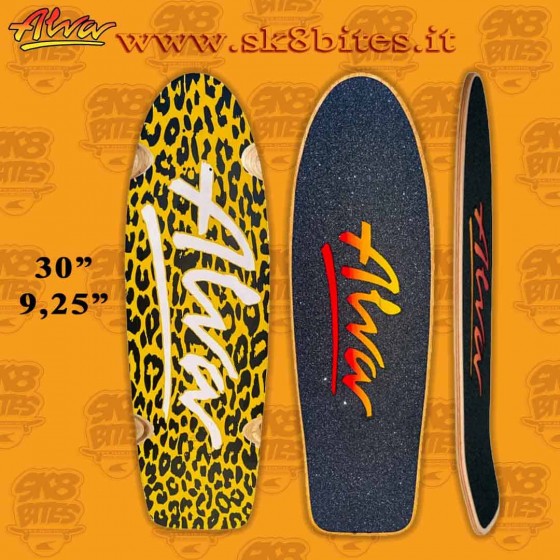 Alva 1979 Lost Model Leopard Yellow 30" Skate Oldschool Deck