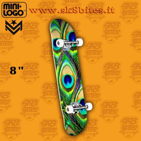 Mini Logo Peacock Feather 8" Complete Skateboard Deck