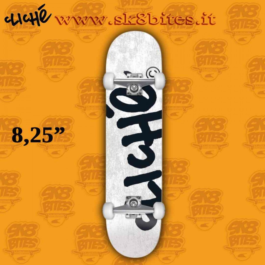 Clichè Handwritten FP White 8,25" Complete Skateboard Street Deck